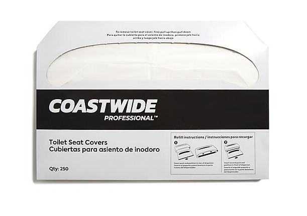 Coastwide Professional Universal Fit Toilet Seat Covers, 5000/Case
