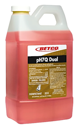 Betco PH7Q Dual Neutral Disinfectant Cleaner, Lemon Scent, 2L, 4/CT