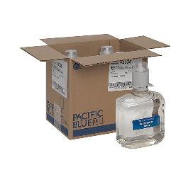 Georgia Pacific Pacific Blue Foam Hand Sanitizer, Unscented, Dye Free, 1000 ml, 4/CT